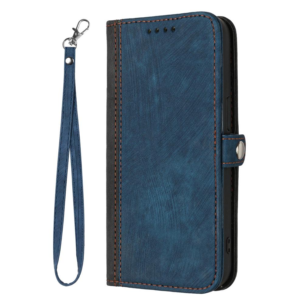 For vivo V50 Side Buckle Double Fold Hand Strap Leather Phone Case(Royal Blue)