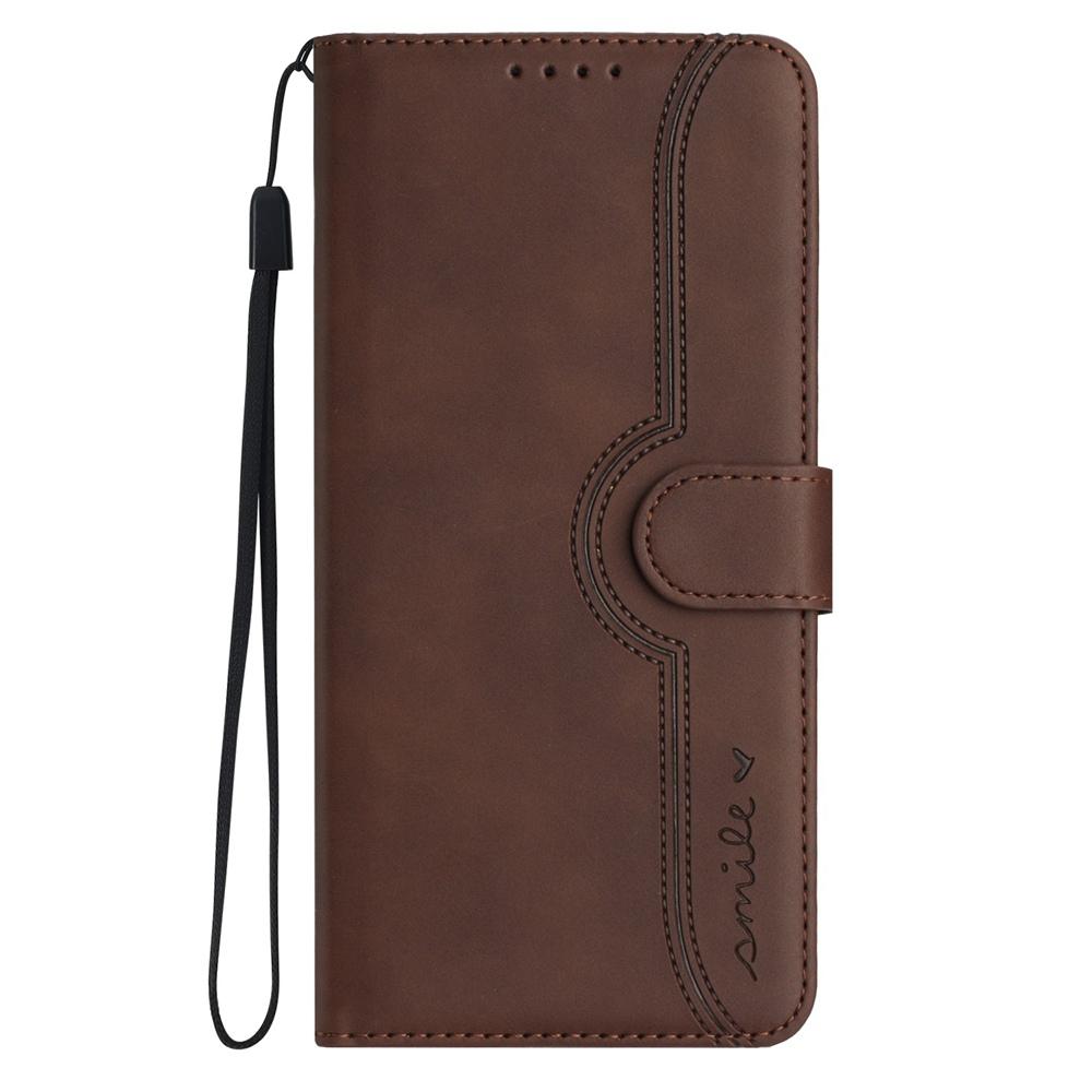 For vivo V50 Heart Pattern Skin Feel Leather Phone Case(Brown)