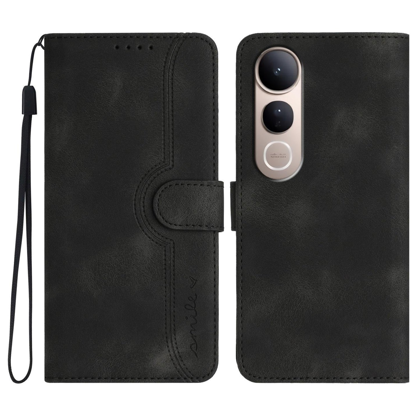For vivo V50 Lite 4G / 5G Heart Pattern Skin Feel Leather Phone Case(Black)