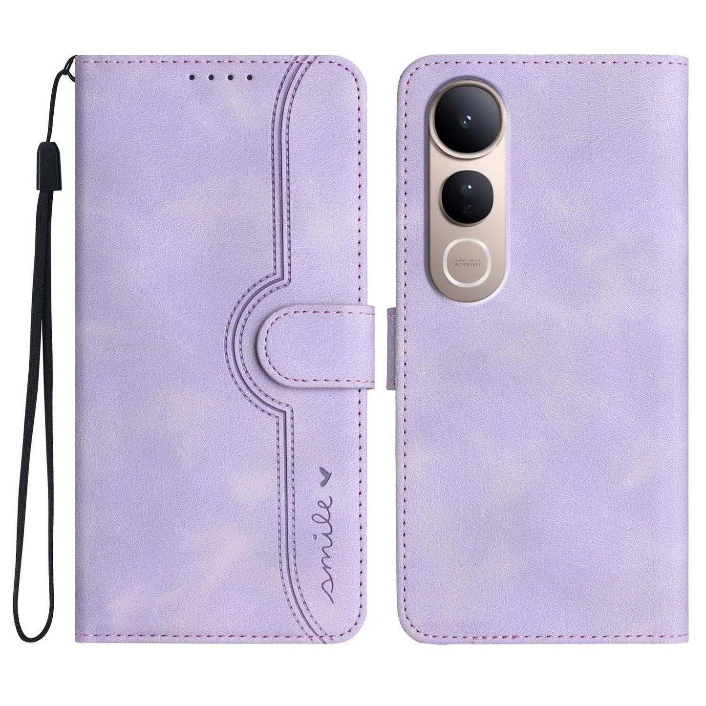 For vivo V50 Lite 4G / 5G Heart Pattern Skin Feel Leather Phone Case(Purple)