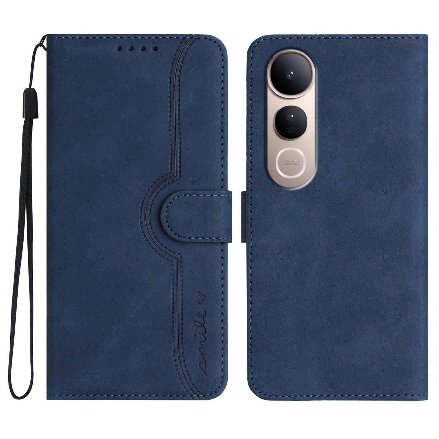 For vivo V50 Lite 4G / 5G Heart Pattern Skin Feel Leather Phone Case(Royal Blue)