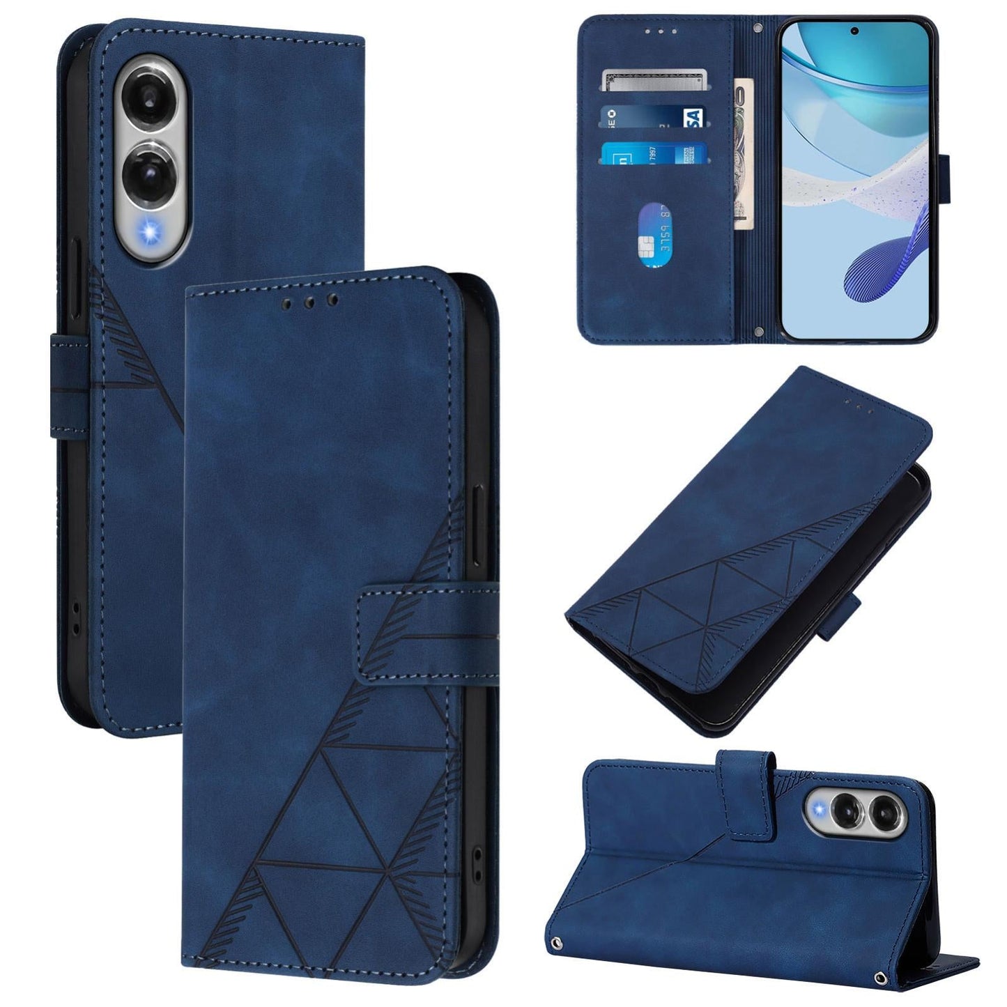 For Samsung Galaxy S25 Edge 5G Crossbody 3D Embossed Flip Leather Phone Case(Blue)