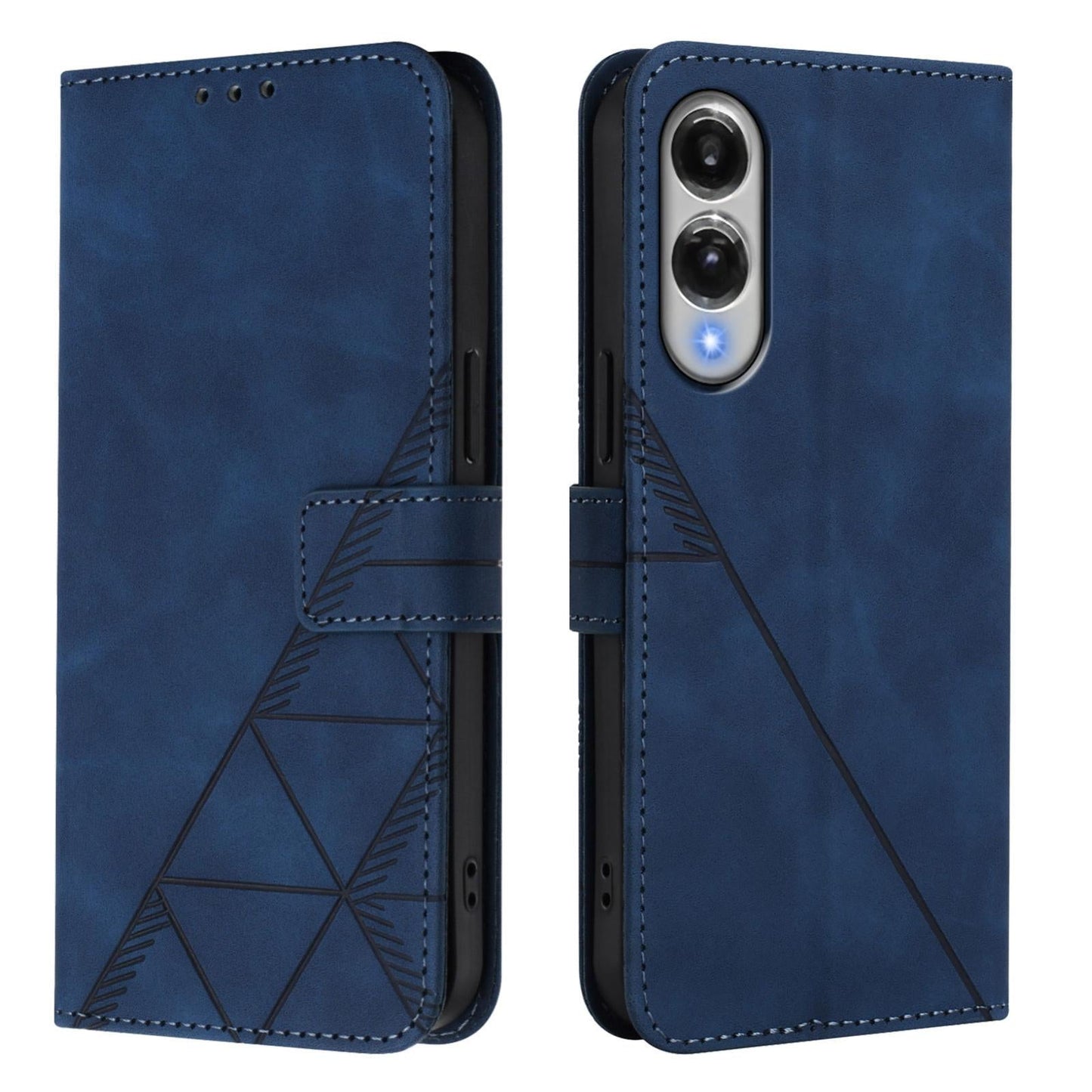 For Samsung Galaxy S25 Edge 5G Crossbody 3D Embossed Flip Leather Phone Case(Blue)