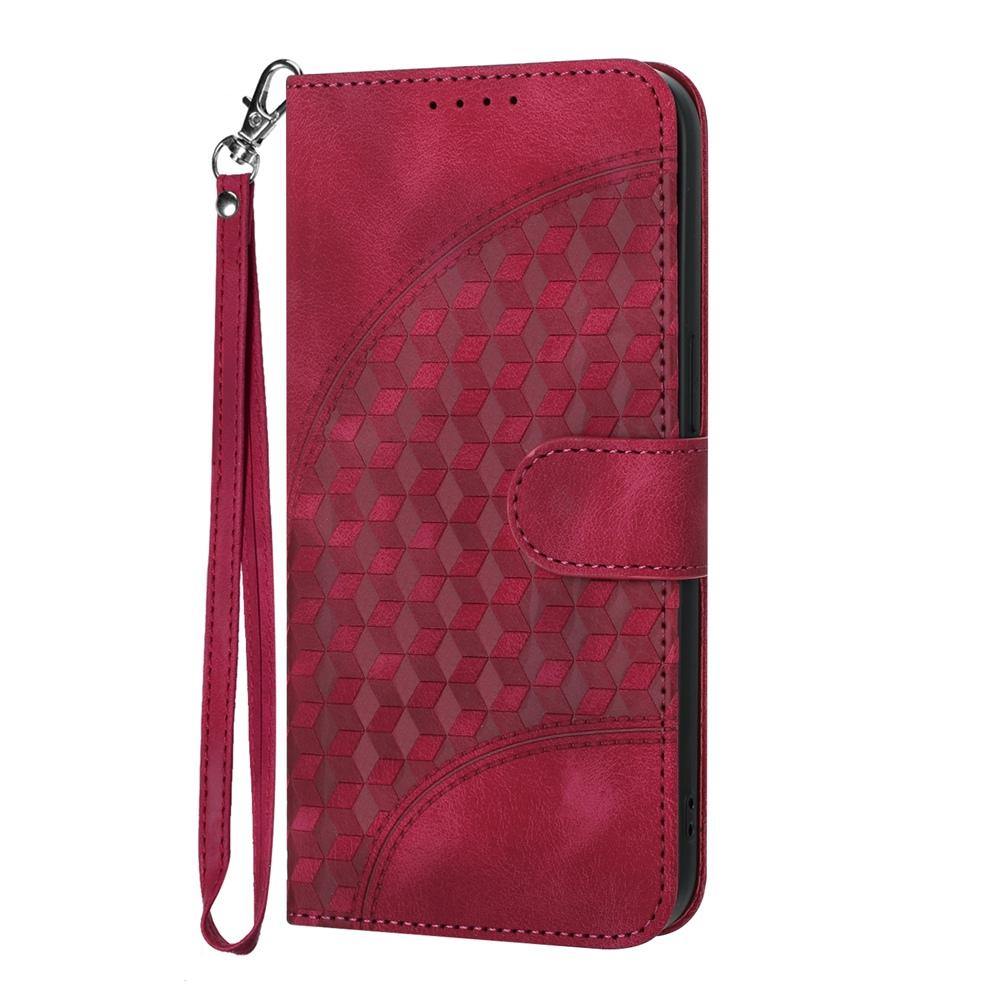 For vivo V50 Elephant Head Embossed Phone Leather Case with Lanyard(Rose Red)