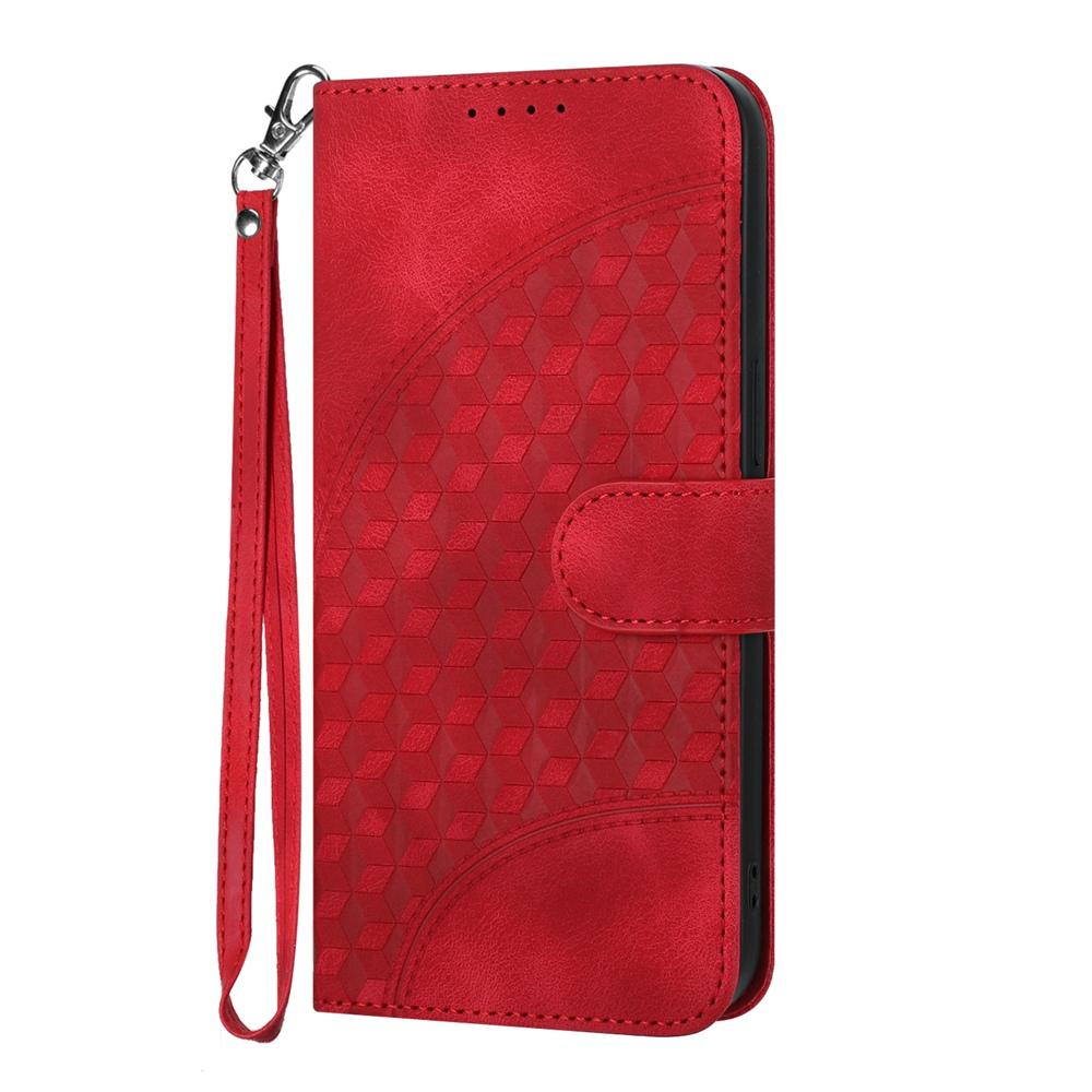 For vivo V50 Elephant Head Embossed Phone Leather Case with Lanyard(Red)