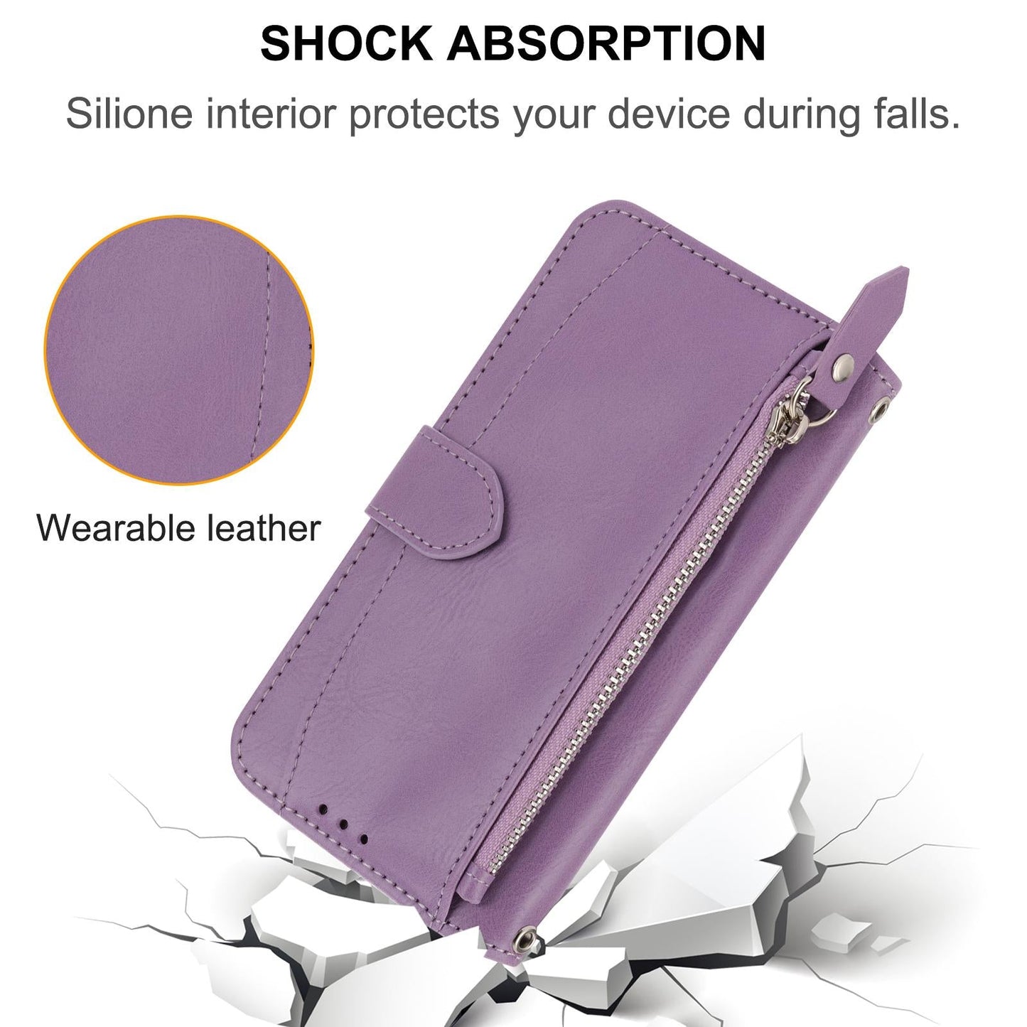 For Samsung Galaxy S25 Edge 5G Oil Skin Zipper Wallet Leather Phone Case(Purple)