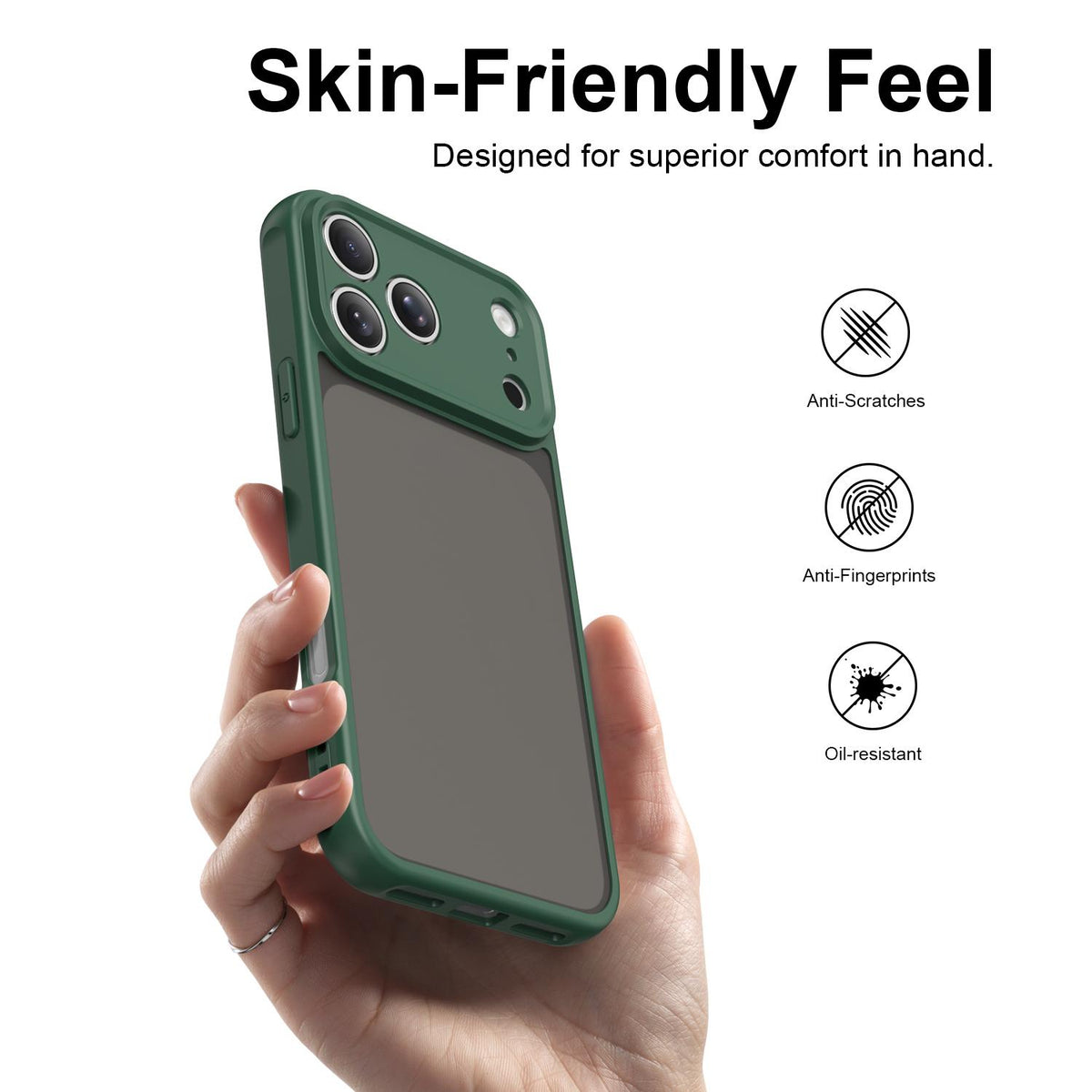 Compatible with iPhone 18 Pro Max Fan Dun Series TPU Dual-Layer PC Frosted Phone Case - Green