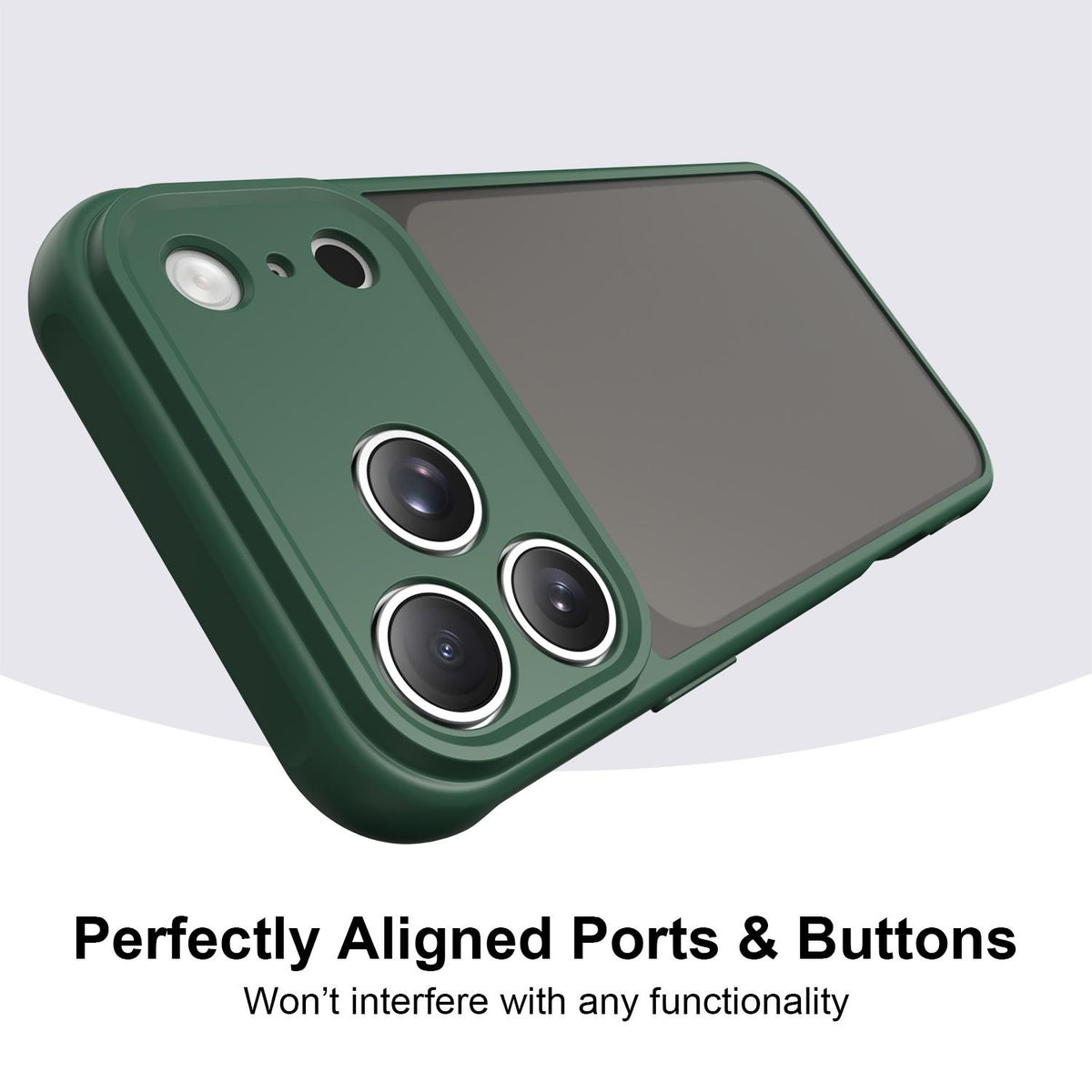 Compatible with iPhone 18 Pro Max Fan Dun Series TPU Dual-Layer PC Frosted Phone Case - Green