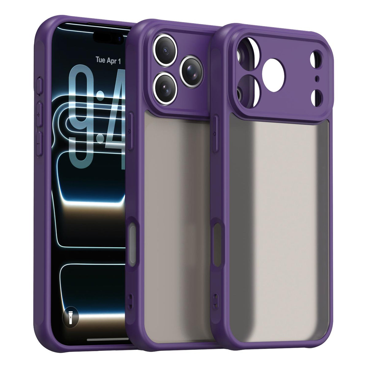 Compatible with iPhone 18 Pro Max Fan Dun Series TPU Dual-Layer PC Frosted Phone Case - Purple