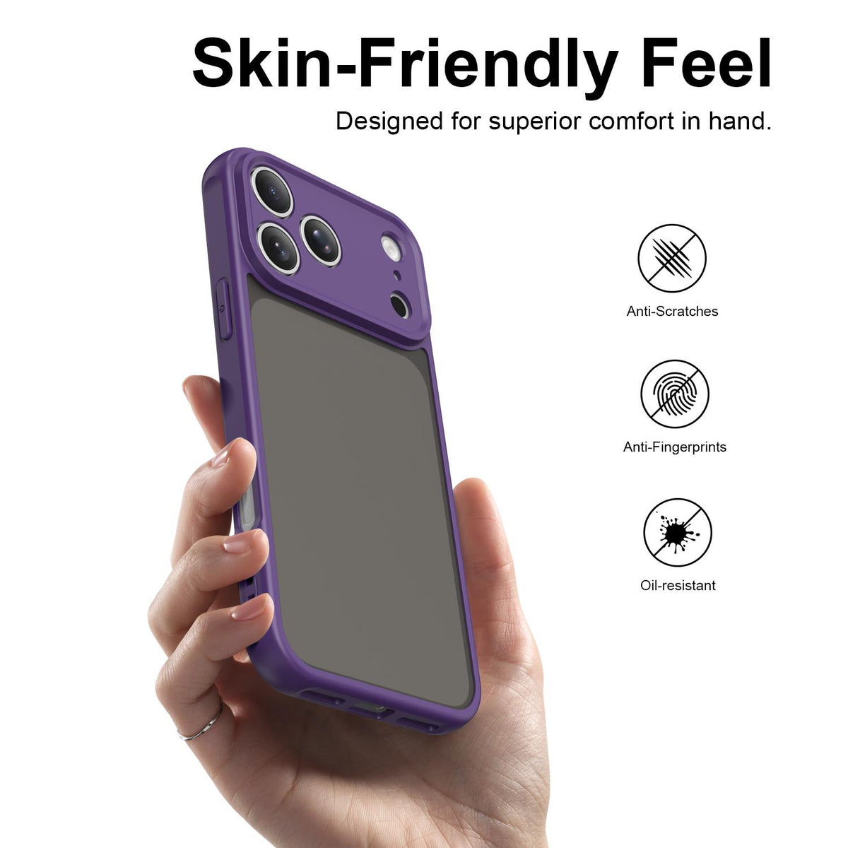 Compatible with iPhone 18 Pro Max Fan Dun Series TPU Dual-Layer PC Frosted Phone Case - Purple