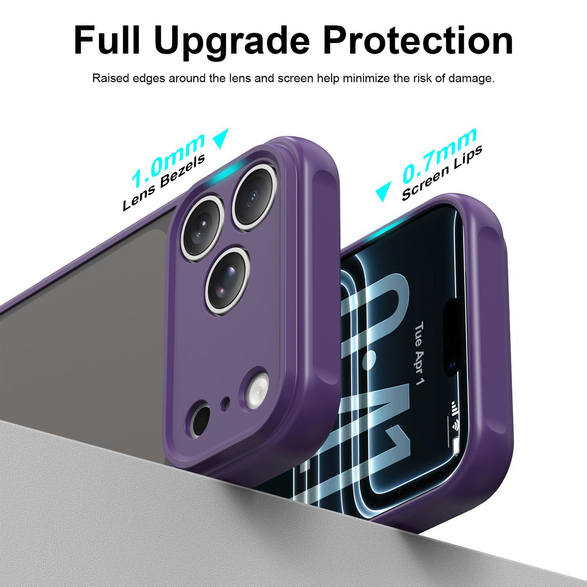 Compatible with iPhone 18 Pro Max Fan Dun Series TPU Dual-Layer PC Frosted Phone Case - Purple