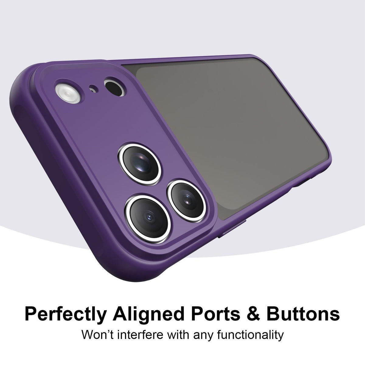 Compatible with iPhone 18 Pro Max Fan Dun Series TPU Dual-Layer PC Frosted Phone Case - Purple