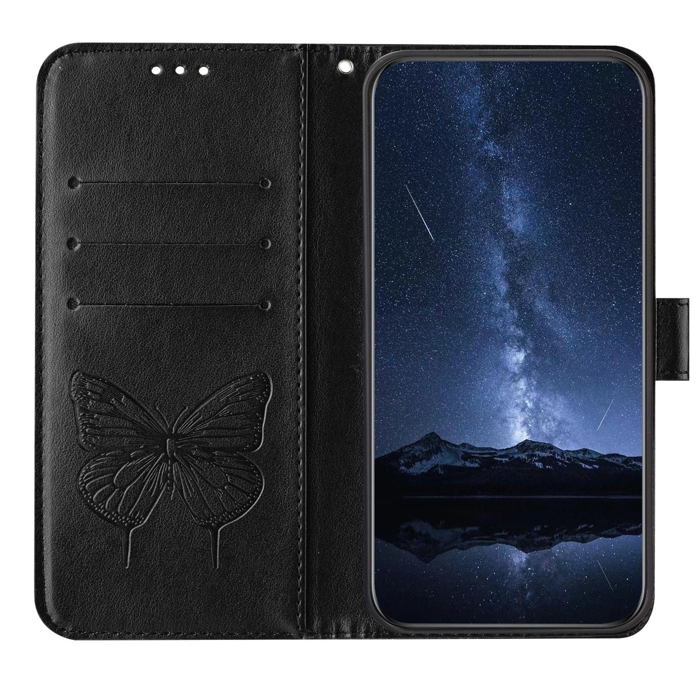 For vivo V50 Global Embossed Butterfly Leather Phone Case(Black)