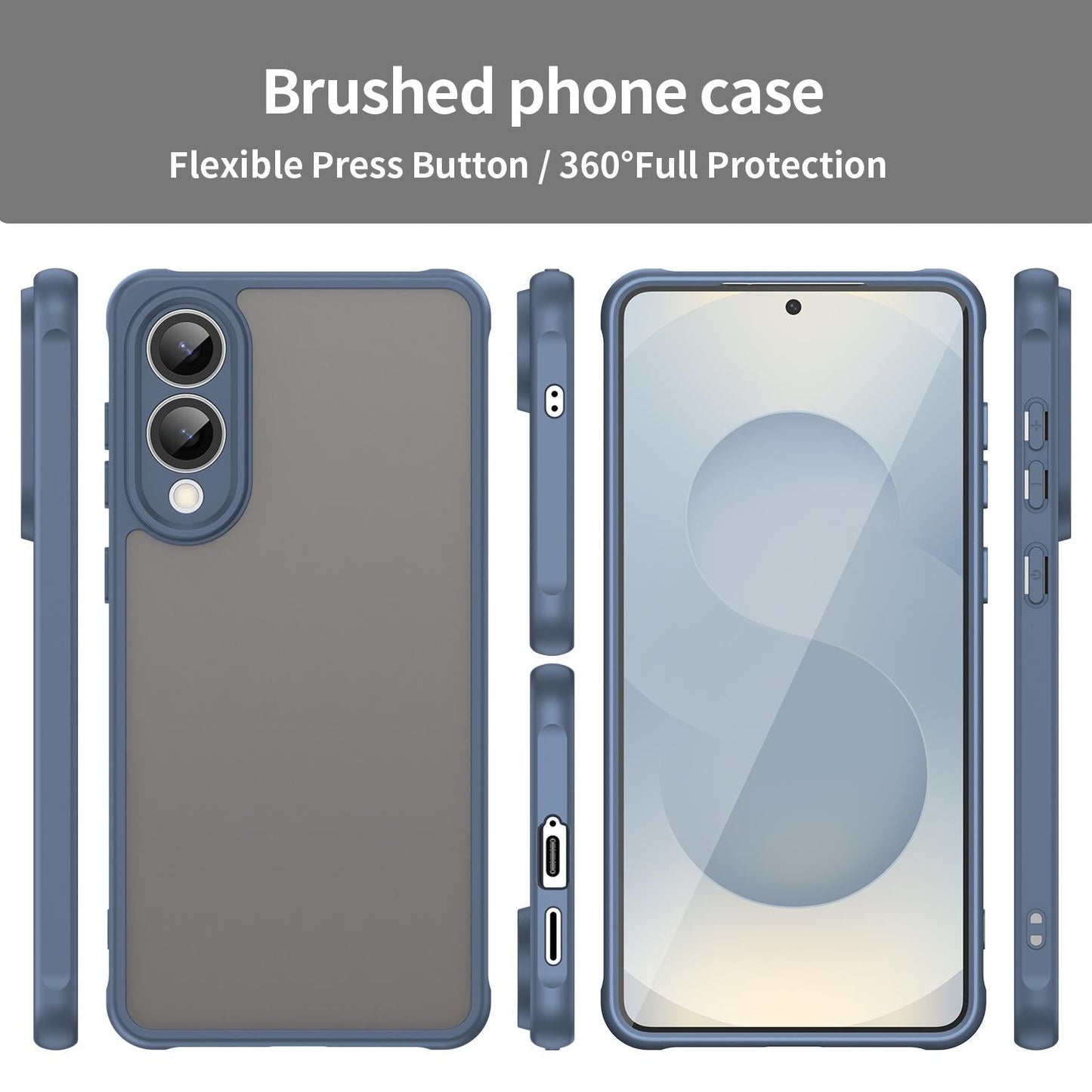 For Samsung Galaxy S25 Edge 5G Fan Dun Series TPU Hybrid PC Frosted Phone Case(Blue)