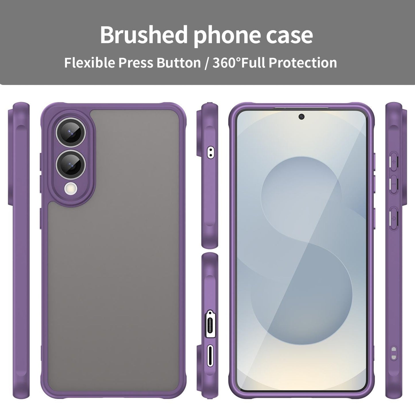 For Samsung Galaxy S25 Edge 5G Fan Dun Series TPU Hybrid PC Frosted Phone Case(Purple)