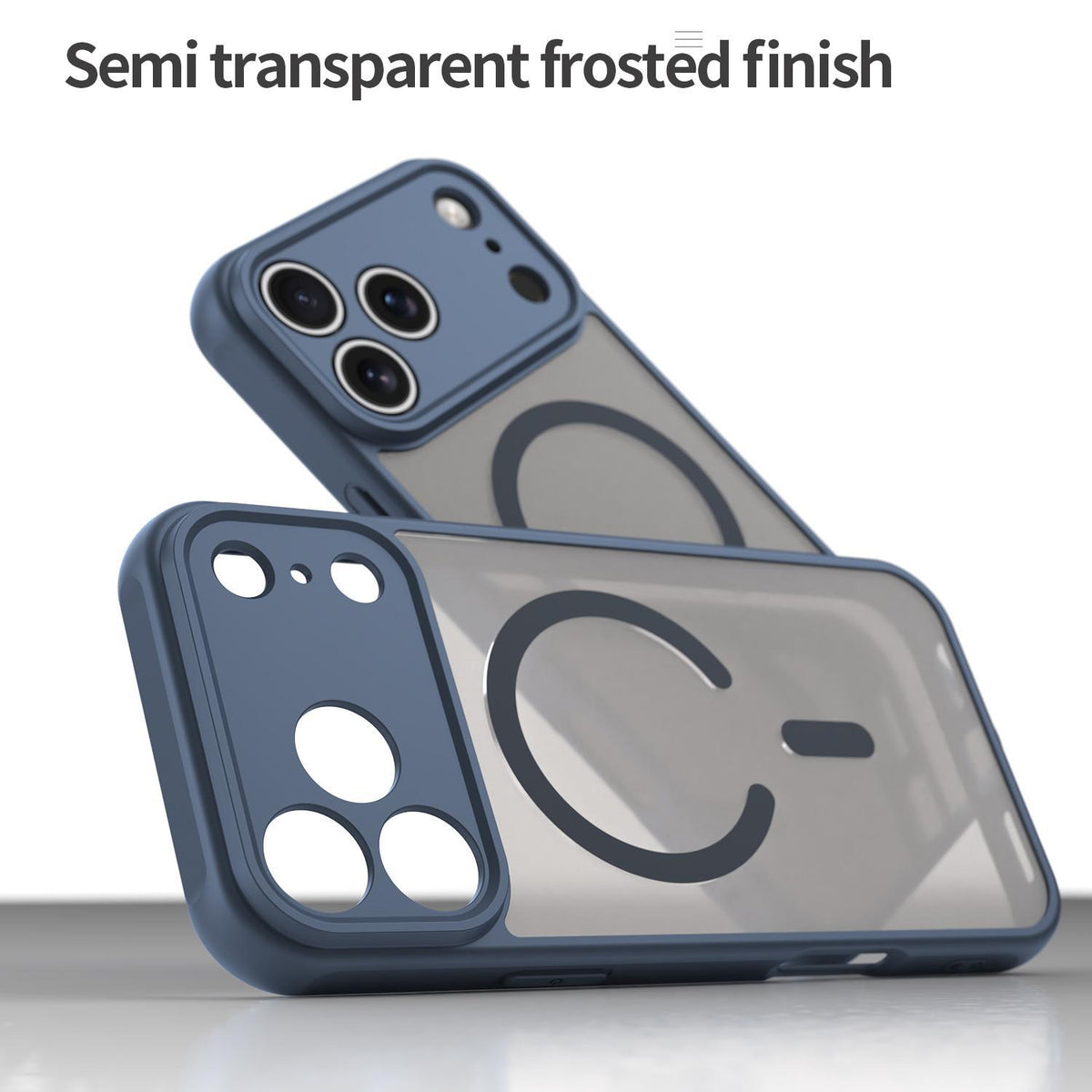 Compatible with iPhone 18 Pro Max Fan Dun Series TPU Dual-Layer PC Frosted Magsafe Phone Case - Blue