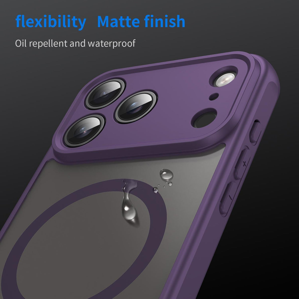 Compatible with iPhone 18 Pro Max Fan Dun Series TPU Dual-Layer PC Frosted Magsafe Phone Case - Purple