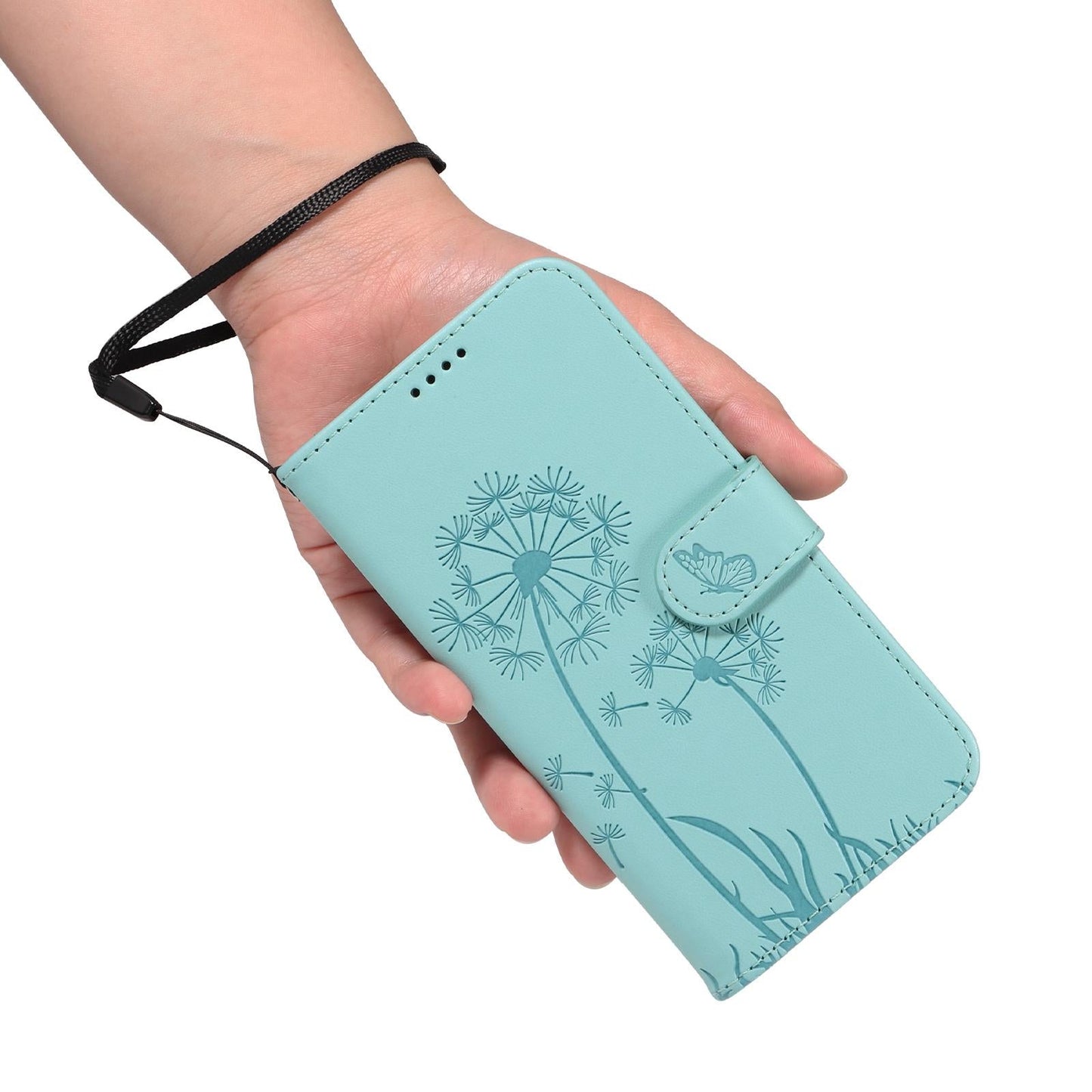 For vivo V50 5G Global Dandelion Embossed Pattern Flip Leather Phone Case(Green)