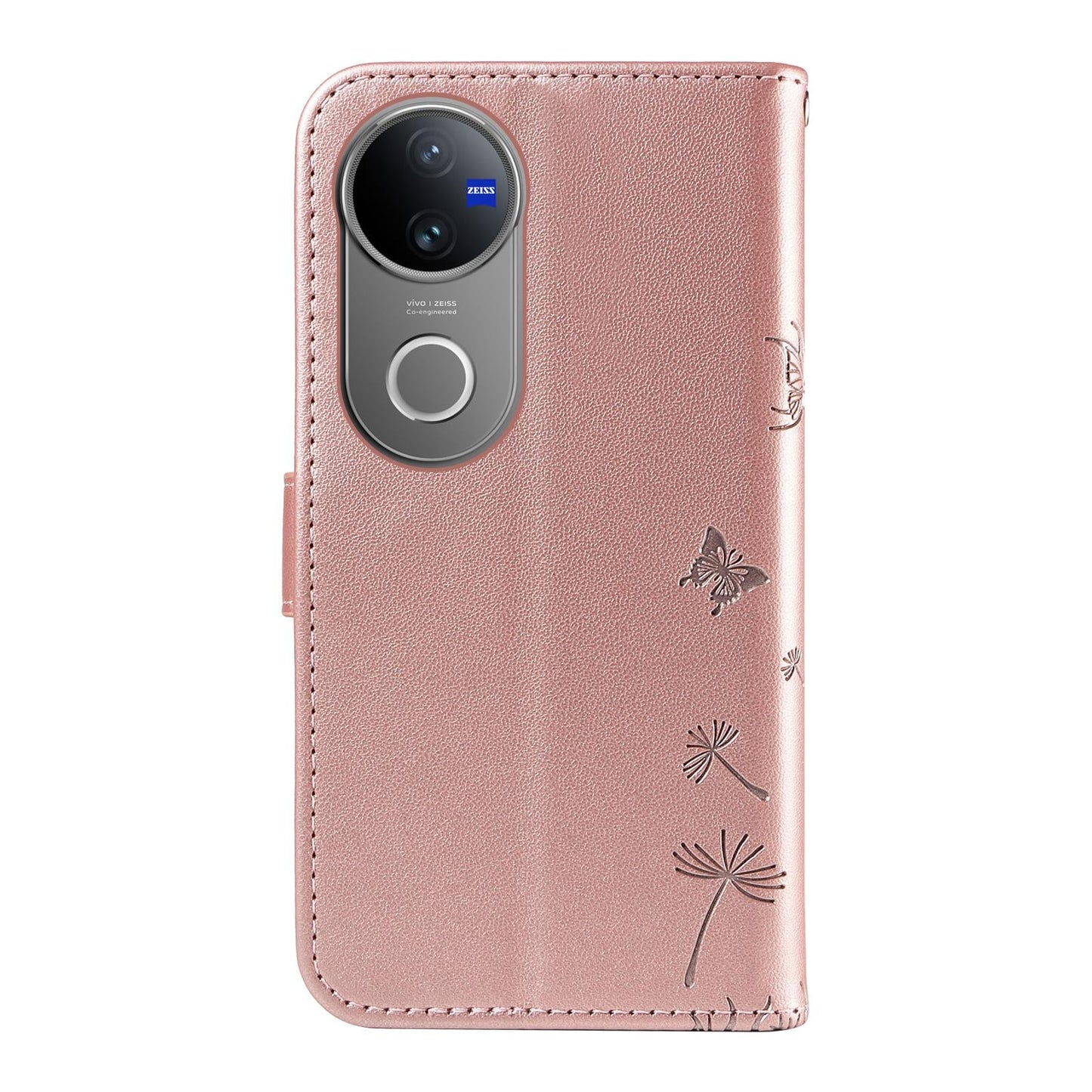 For vivo V50 5G Global Dandelion Embossed Pattern Flip Leather Phone Case(Rose Gold)