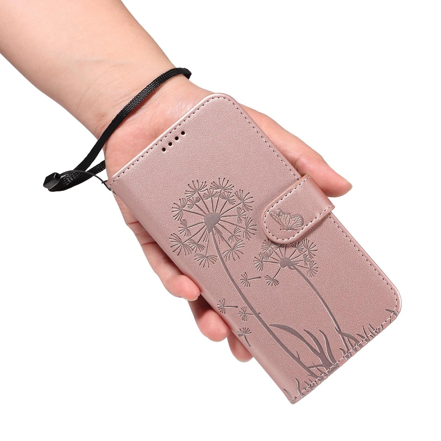 For vivo V50 5G Global Dandelion Embossed Pattern Flip Leather Phone Case(Rose Gold)