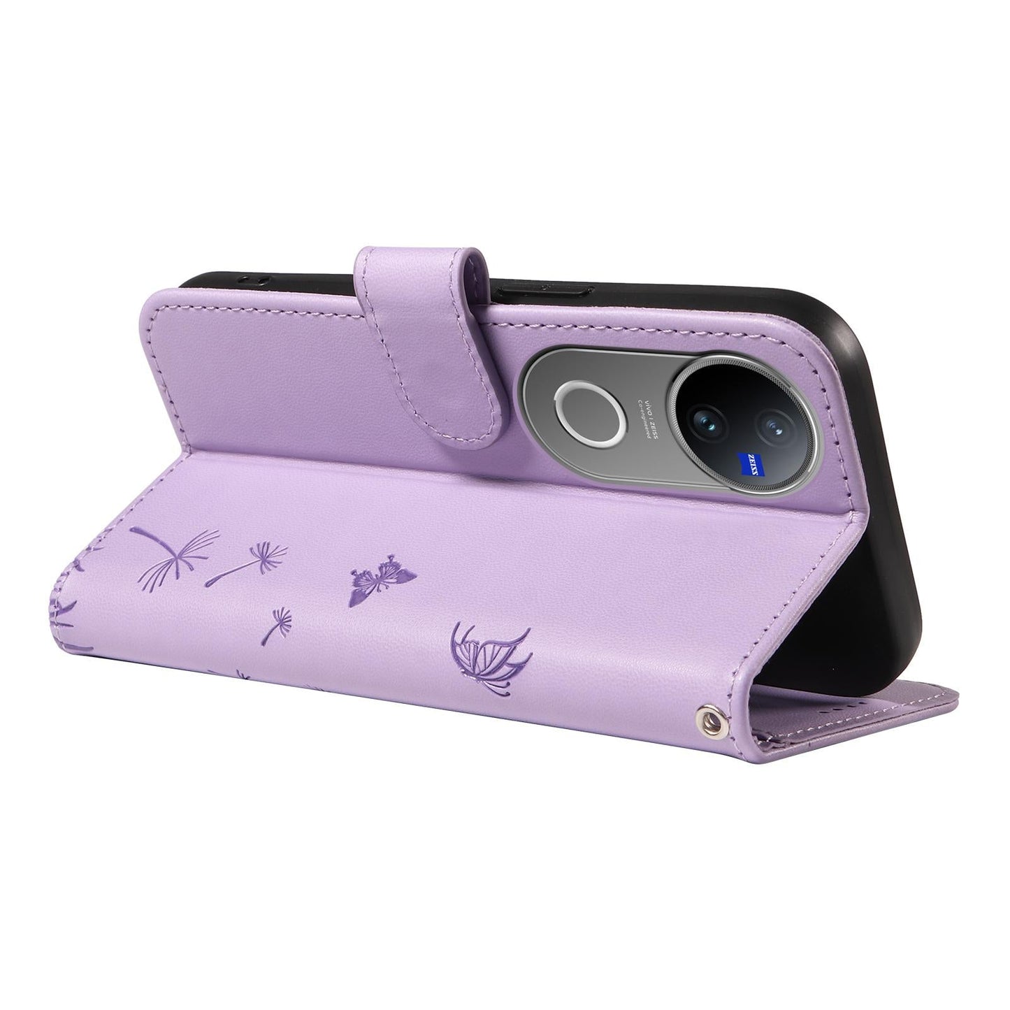 For vivo V50 5G Global Dandelion Embossed Pattern Flip Leather Phone Case(Purple)