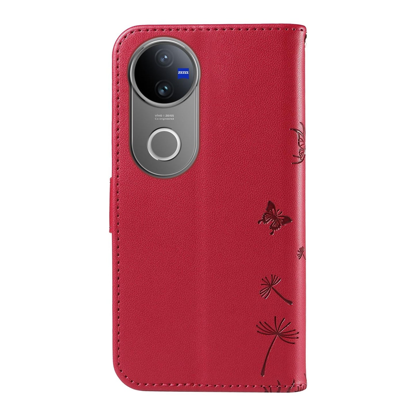 For vivo V50 5G Global Dandelion Embossed Pattern Flip Leather Phone Case(Red)