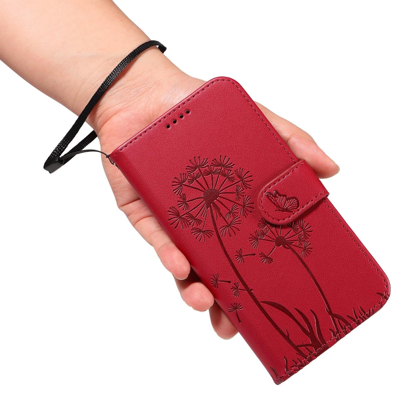 For vivo V50 5G Global Dandelion Embossed Pattern Flip Leather Phone Case(Red)