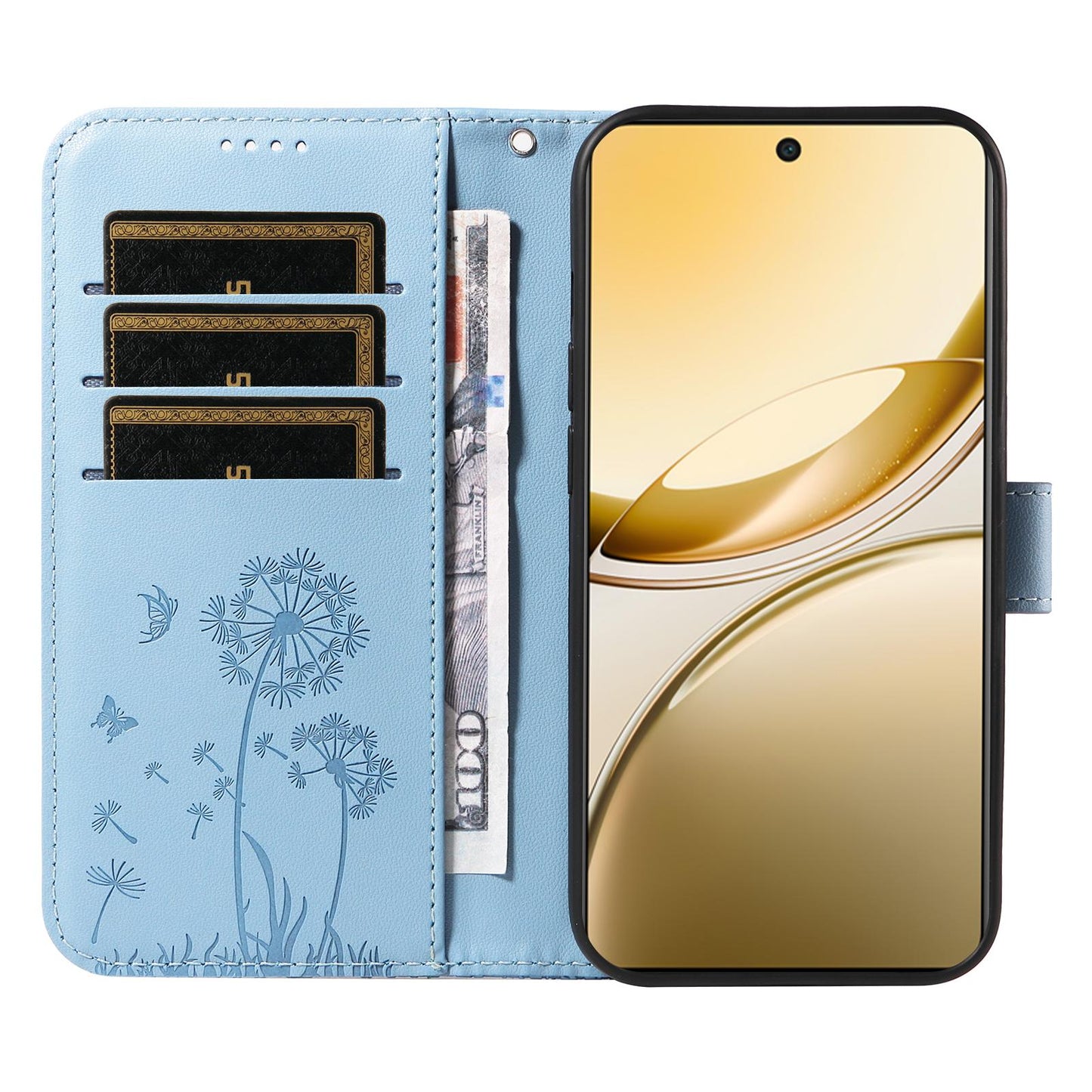 For vivo V50 5G Global Dandelion Embossed Pattern Flip Leather Phone Case(Sky Blue)