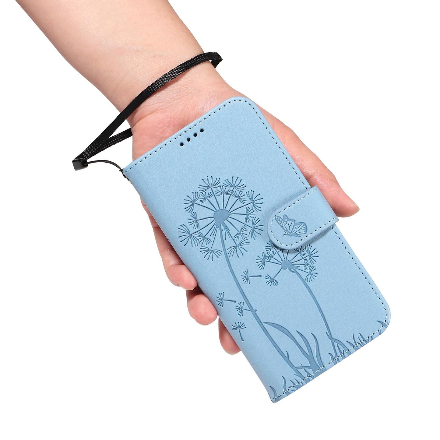 For vivo V50 5G Global Dandelion Embossed Pattern Flip Leather Phone Case(Sky Blue)