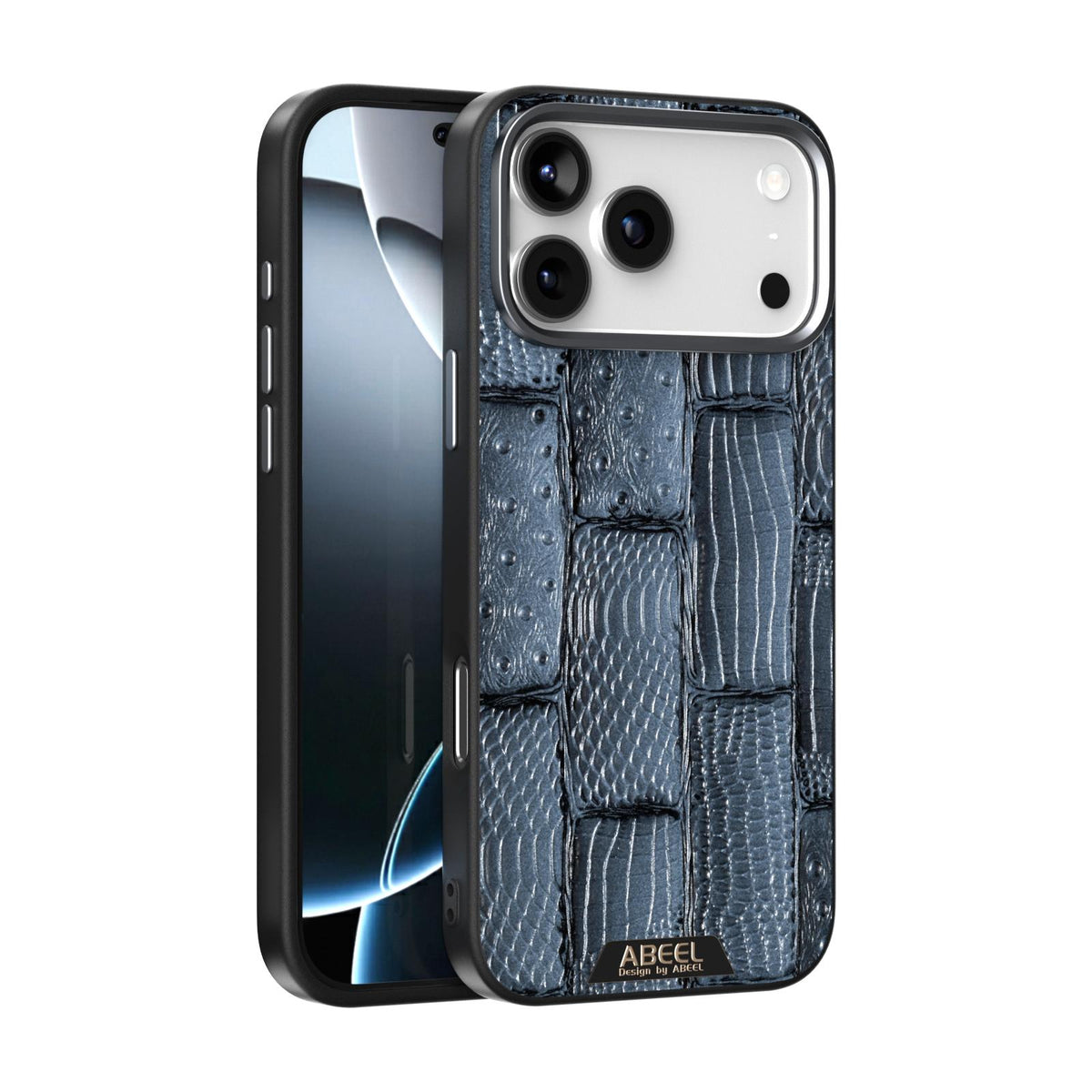 Compatible with iPhone 18 Pro Max & 17 Pro Max ABEEL Beast Pattern 6D Micro-Embossed MagSafe Leather Phone Case - Blue