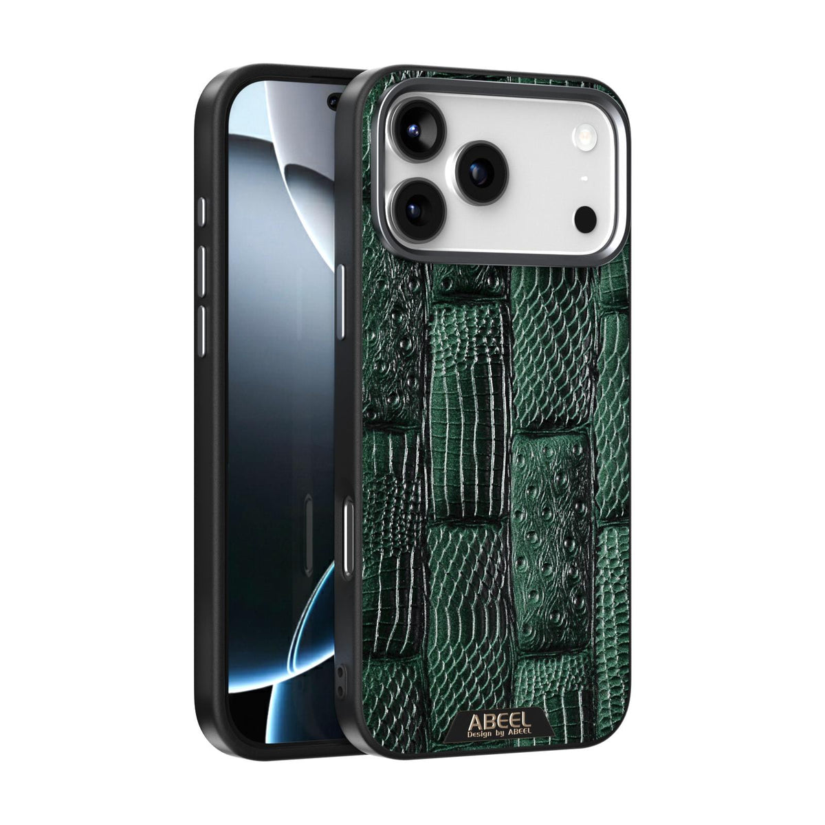 Compatible with iPhone 18 Pro & 17 Pro ABEEL Beast Pattern 6D Micro-Embossed MagSafe Leather Phone Case - Green