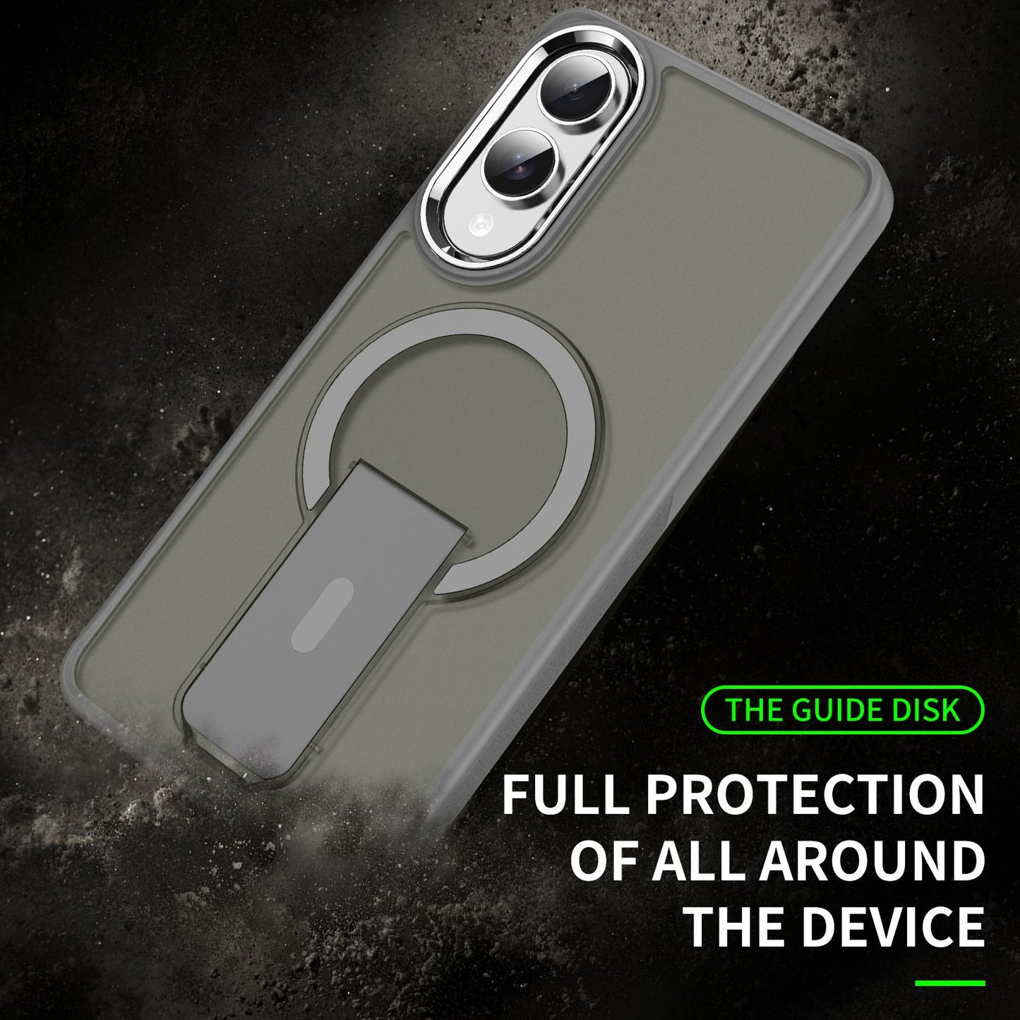 For Samsung Galaxy S25 Edge 5G Acrylic Hybrid TPU MagSafe Holder Phone Case(Titanium Grey)