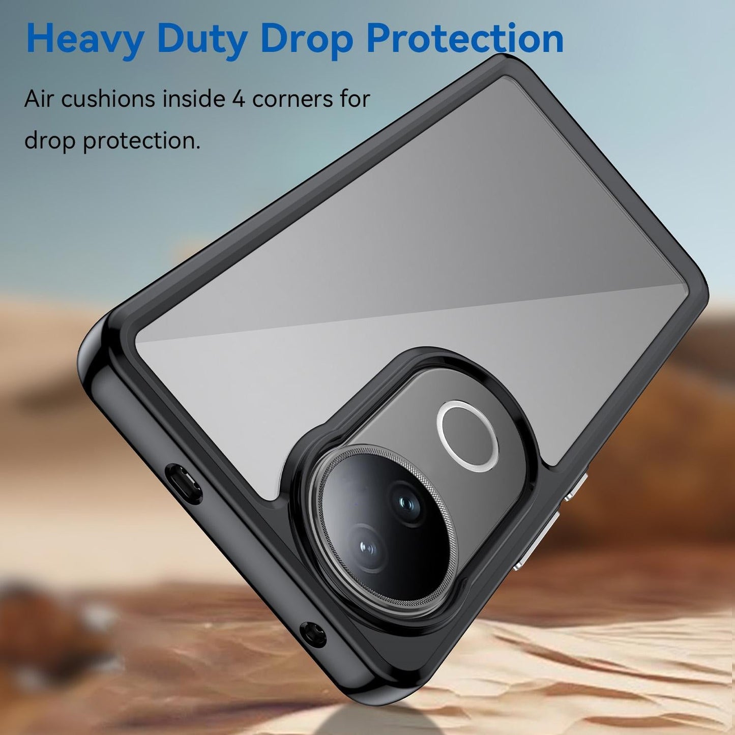 For vivo V50 Colorful Series Acrylic Hybrid TPU Phone Case(Black)