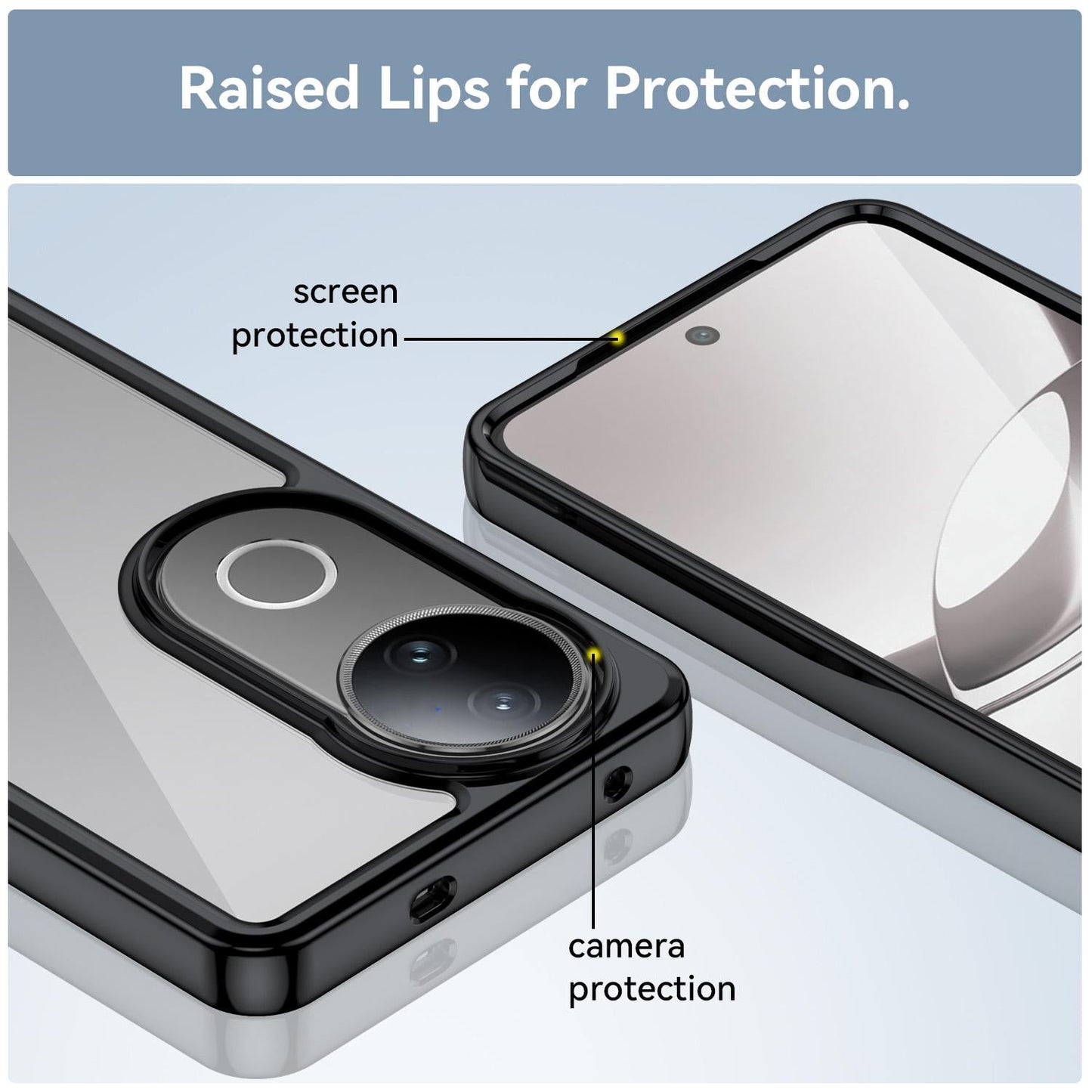 For vivo V50 Colorful Series Acrylic Hybrid TPU Phone Case(Black)