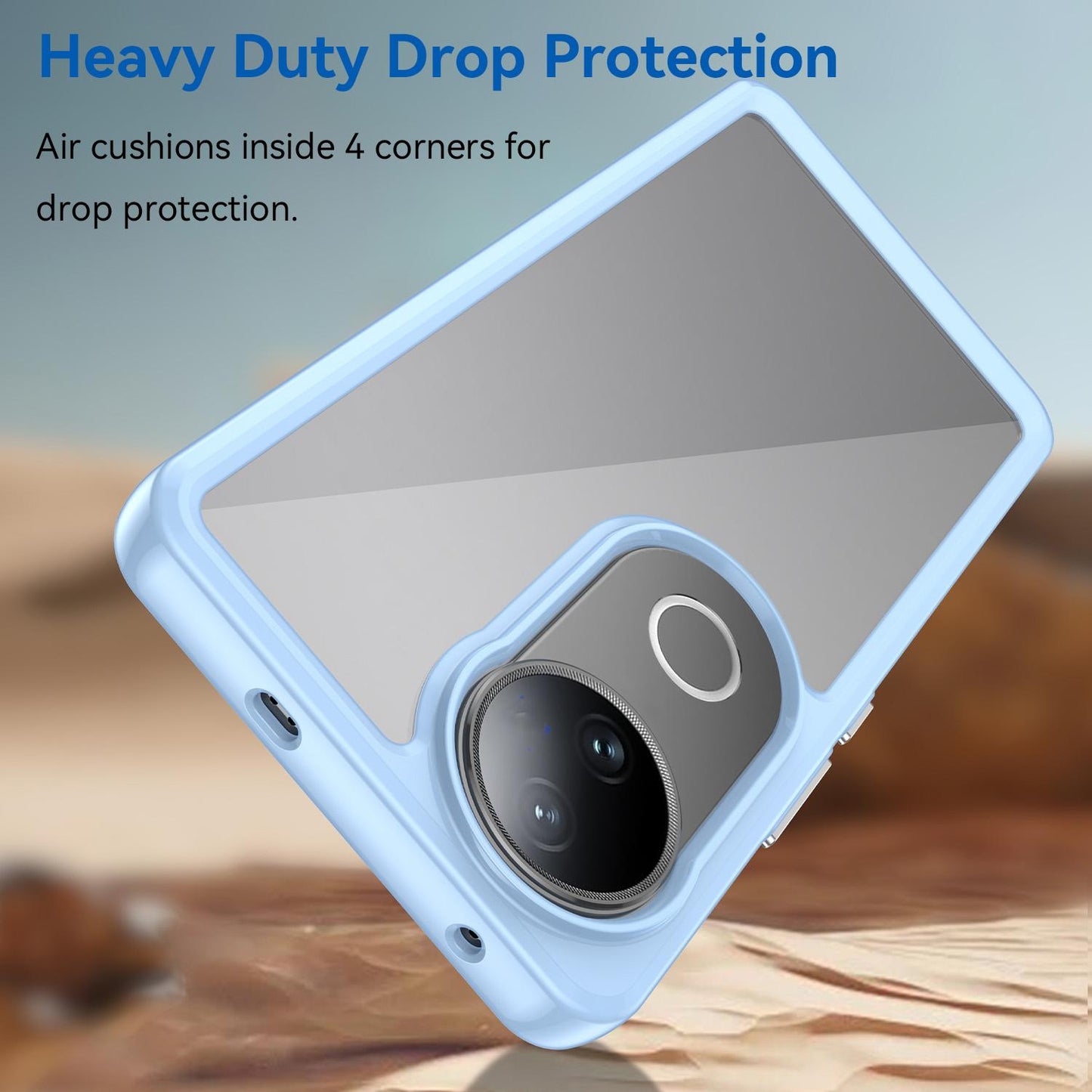 For vivo V50 Colorful Series Acrylic Hybrid TPU Phone Case(Blue)