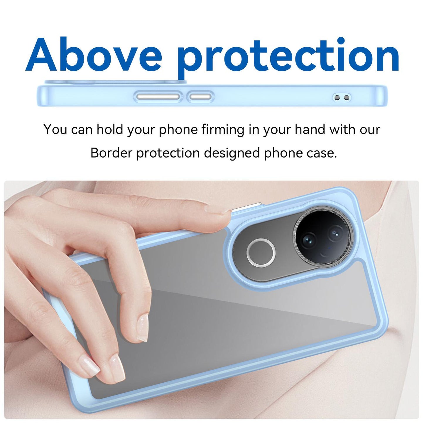 For vivo V50 Colorful Series Acrylic Hybrid TPU Phone Case(Blue)