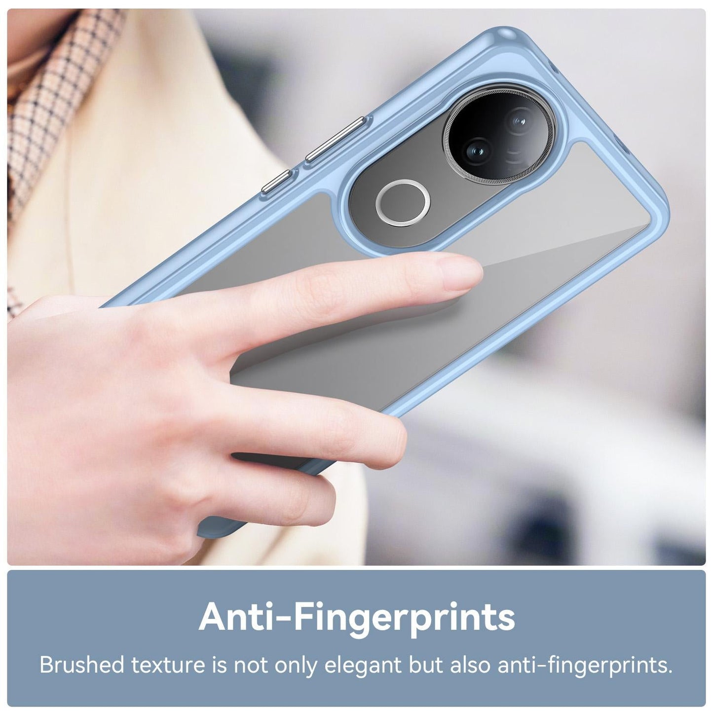 For vivo V50 Colorful Series Acrylic Hybrid TPU Phone Case(Blue)