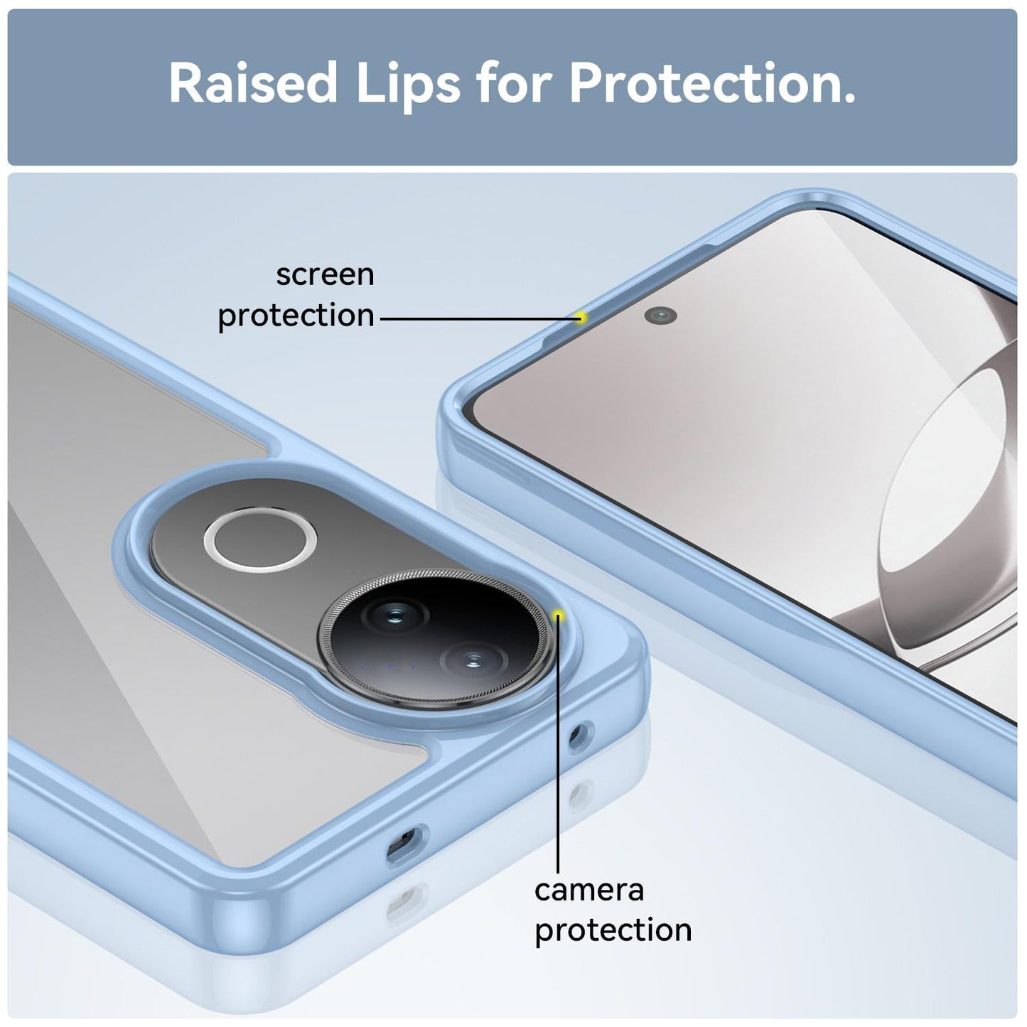 For vivo V50 Colorful Series Acrylic Hybrid TPU Phone Case(Blue)