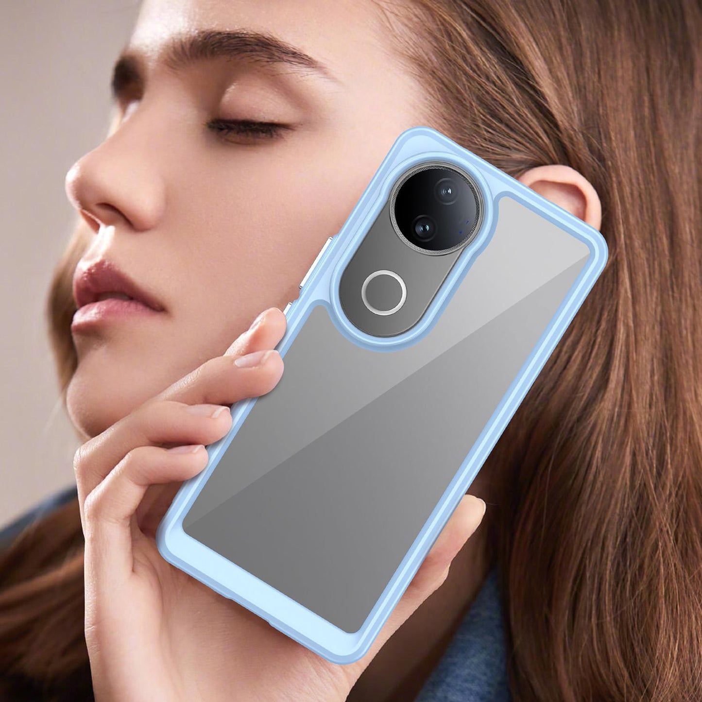 For vivo V50 Colorful Series Acrylic Hybrid TPU Phone Case(Blue)