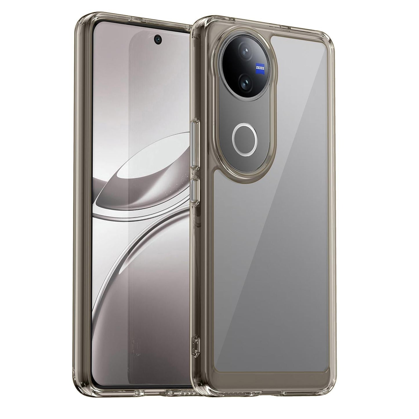 For vivo V50 Colorful Series Acrylic Hybrid TPU Phone Case(Transparent Grey)