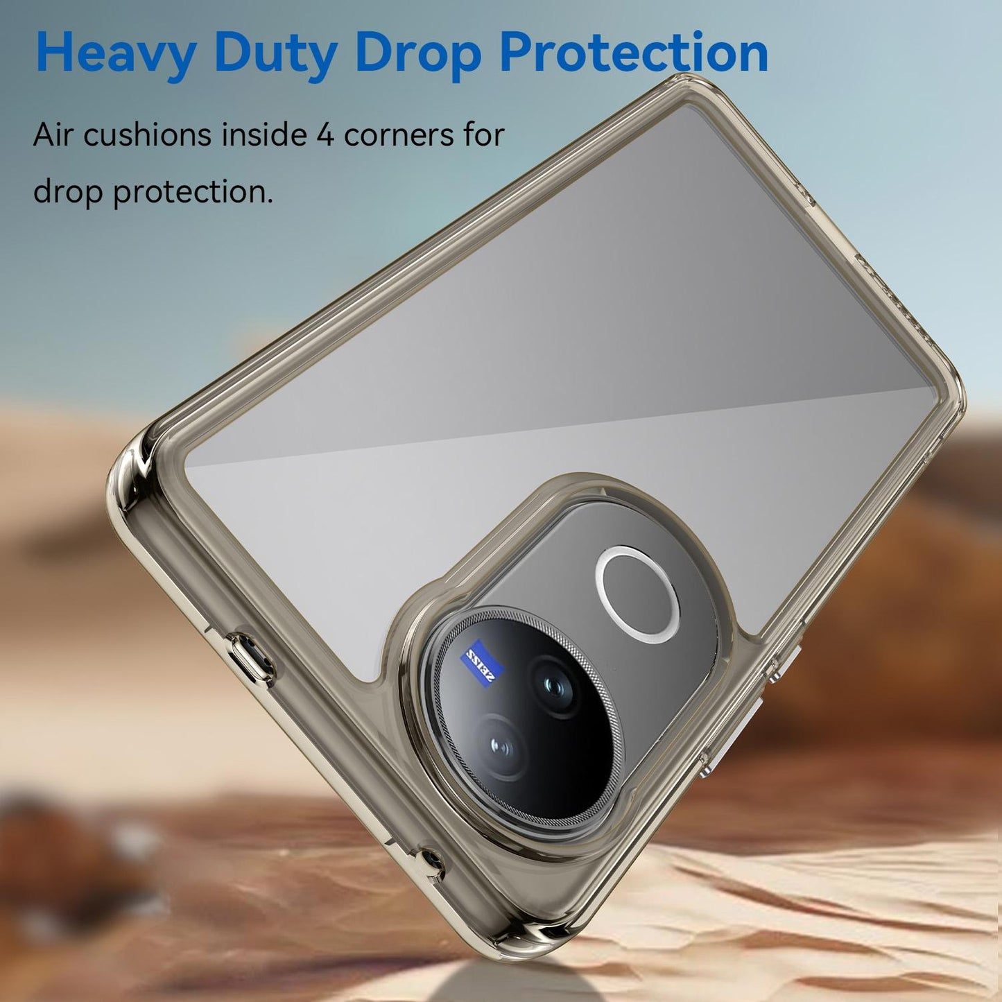 For vivo V50 Colorful Series Acrylic Hybrid TPU Phone Case(Transparent Grey)