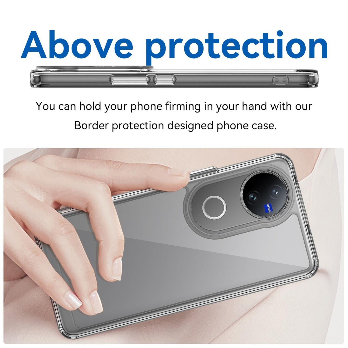 For vivo V50 Colorful Series Acrylic Hybrid TPU Phone Case(Transparent)