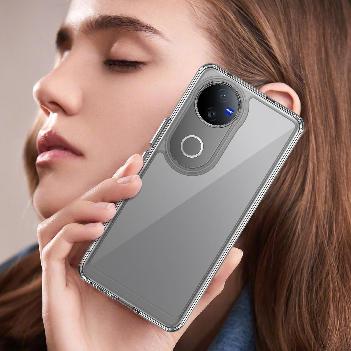 For vivo V50 Colorful Series Acrylic Hybrid TPU Phone Case(Transparent)