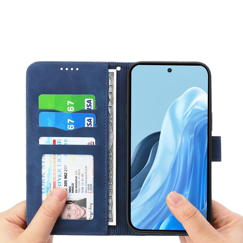 For Samsung Galaxy S25 Edge 5G Dierfeng Dream Line TPU Hybrid PU Leather Phone Case(Blue)