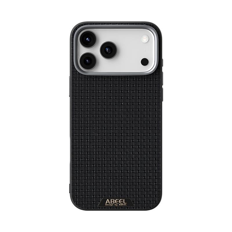 Compatible with iPhone 18 Pro Max & 17 Pro Max ABEEL Ruyi Pattern 6D Micro Relief MagSafe Leather Phone Case - Black