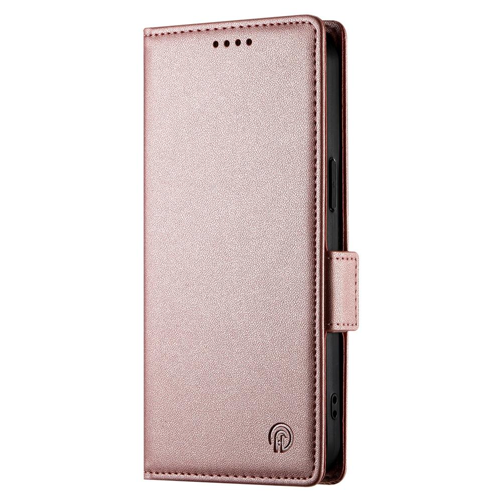 For vivo V50 Side Buckle Magnetic Frosted Leather Phone Case(Rose Gold)