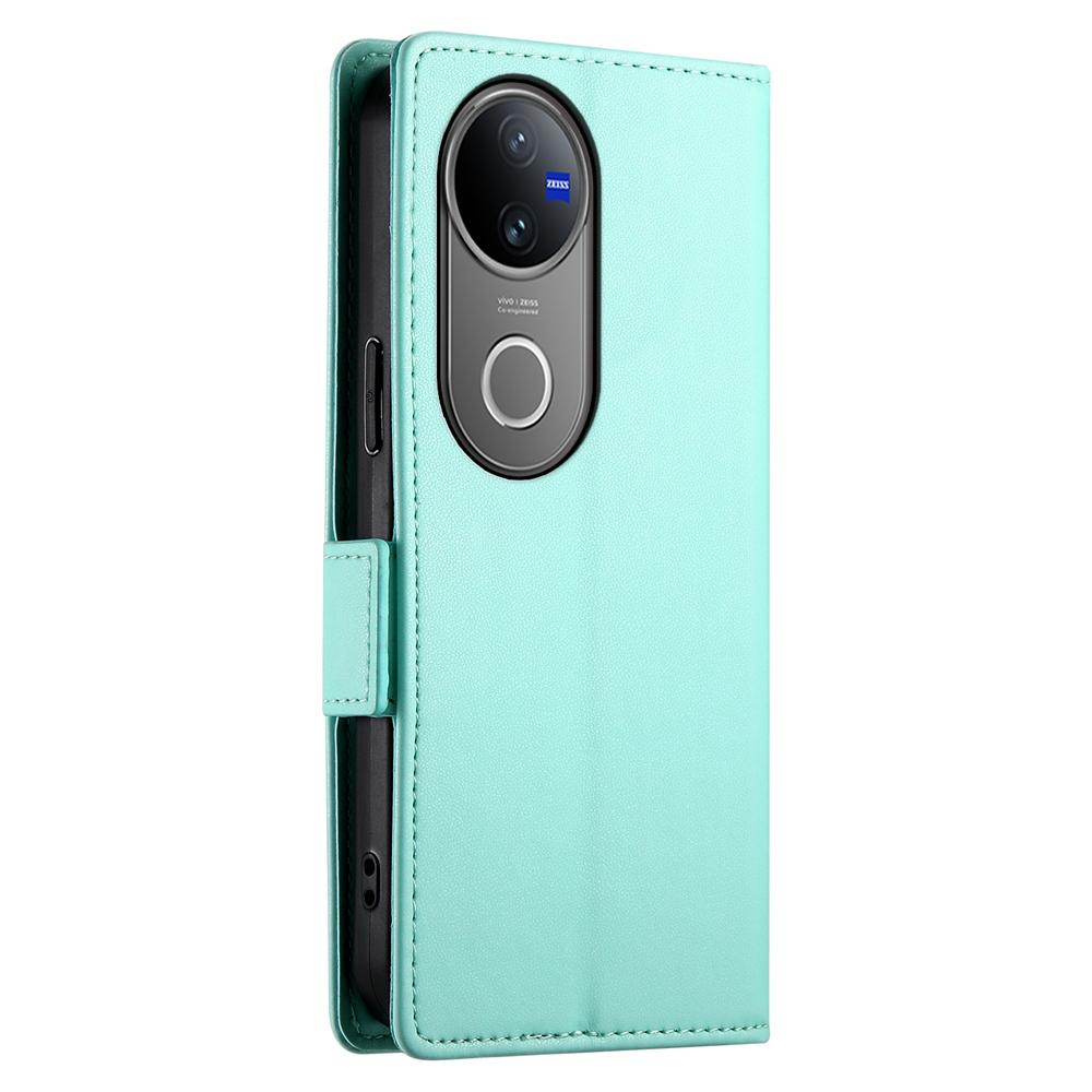 For vivo V50 Side Buckle Magnetic Frosted Leather Phone Case(Mint Green)