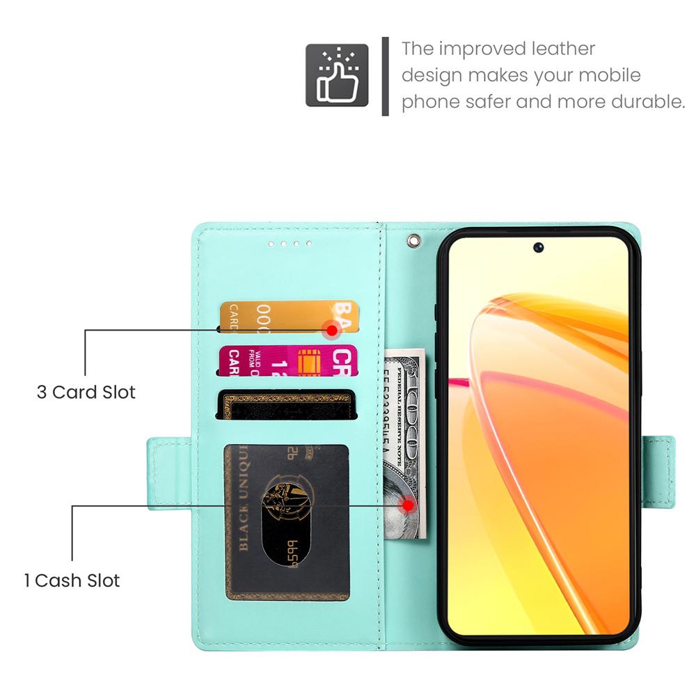 For vivo V50 Side Buckle Magnetic Frosted Leather Phone Case(Mint Green)