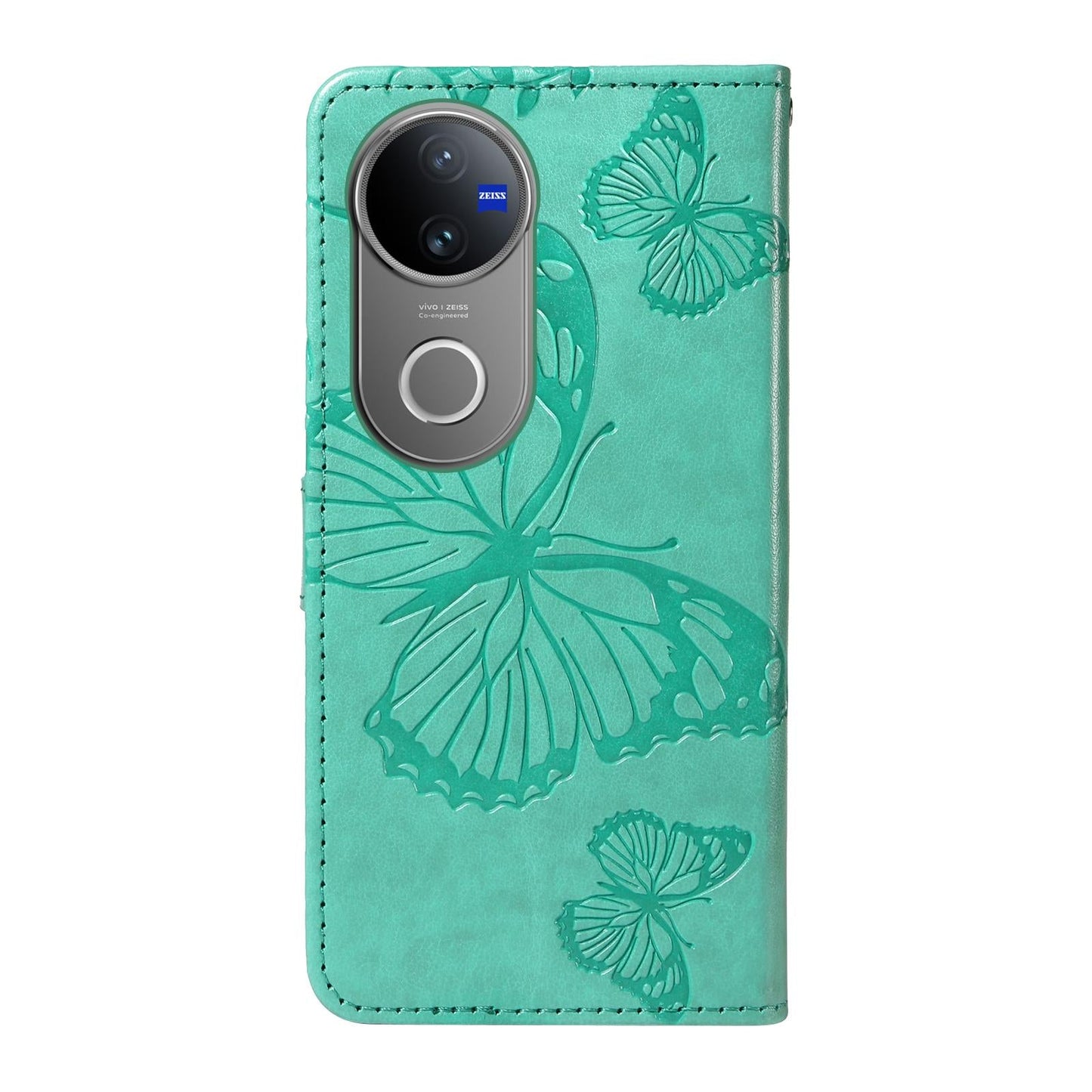 For vivo V50 5G Global 3D Butterfly Embossed Pattern Flip Leather Phone Case(Green)