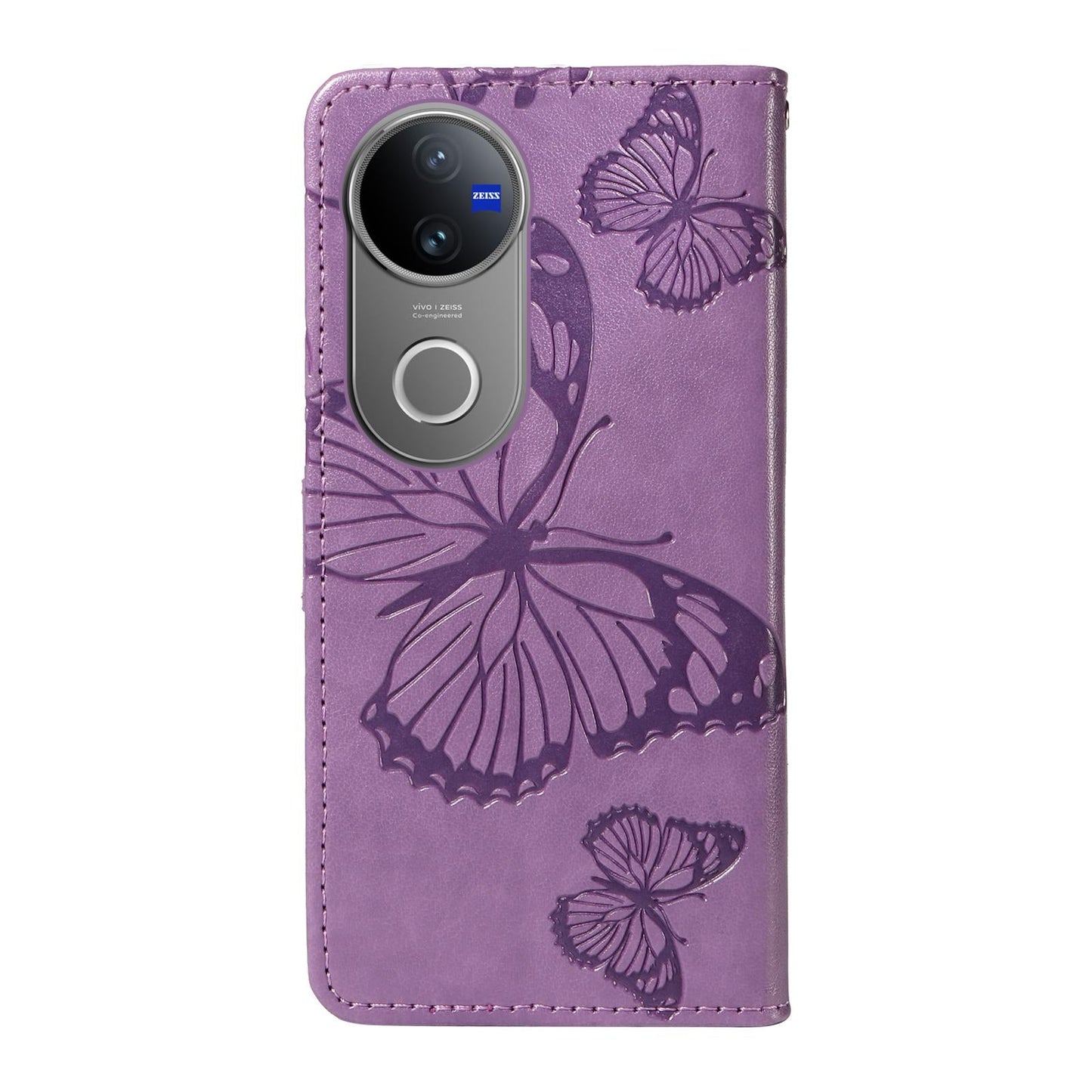 For vivo V50 5G Global 3D Butterfly Embossed Pattern Flip Leather Phone Case(Purple)